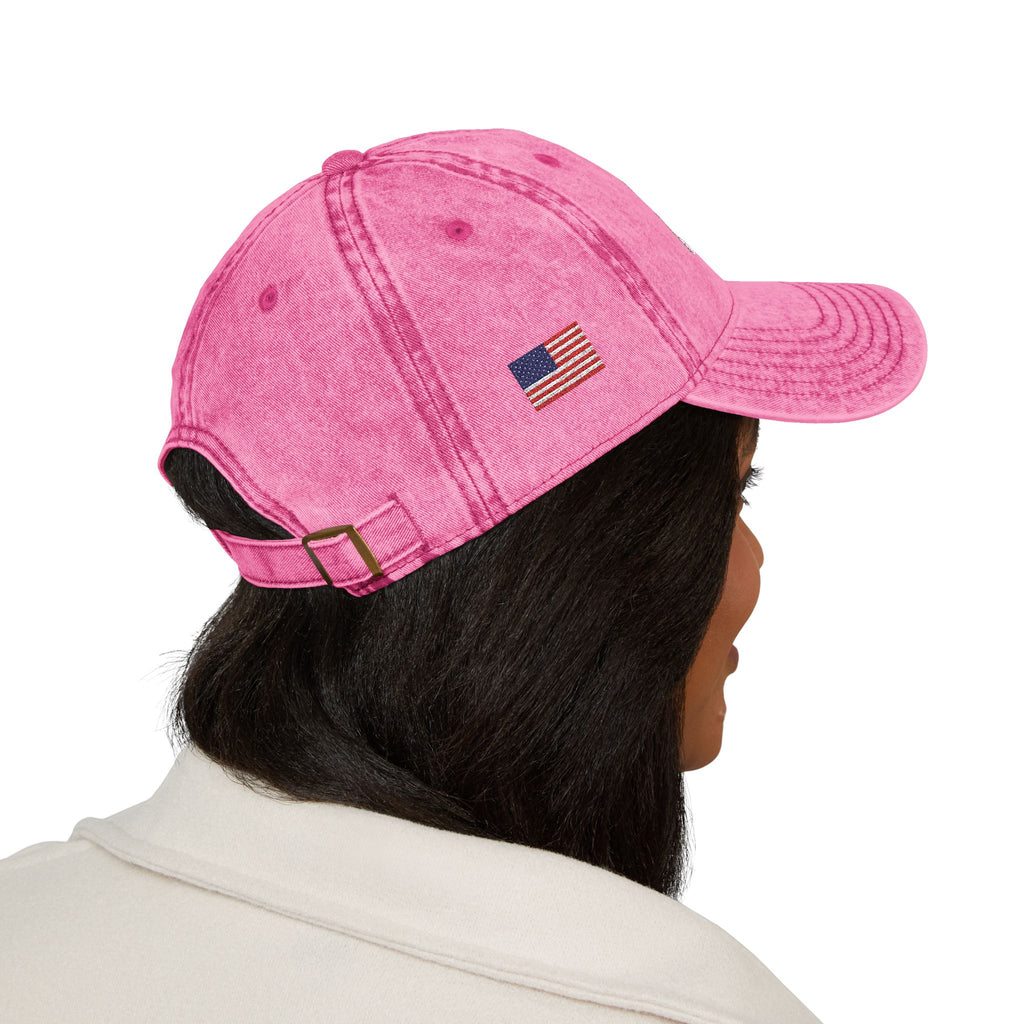 Leftist Patriot Vintage Embroidered Cap — Distressed Red American Flag Hat